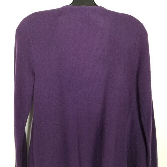 Black Saks Fifth Avenue Women Cashmere Cardigan Sweater Sz S Purple Open - Picture 5 of 7